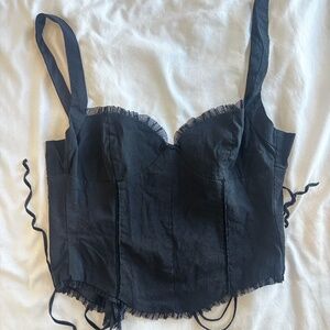 Blakc Corset Tiger Mist top